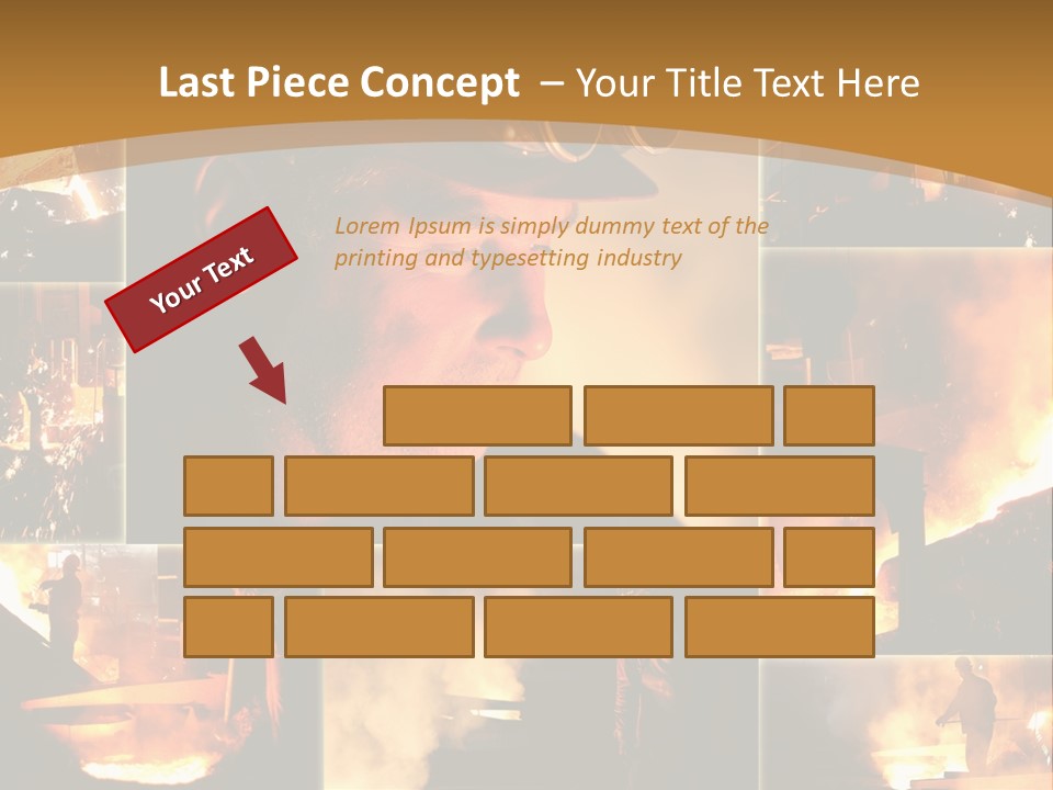 Work Place Orange Pour PowerPoint Template