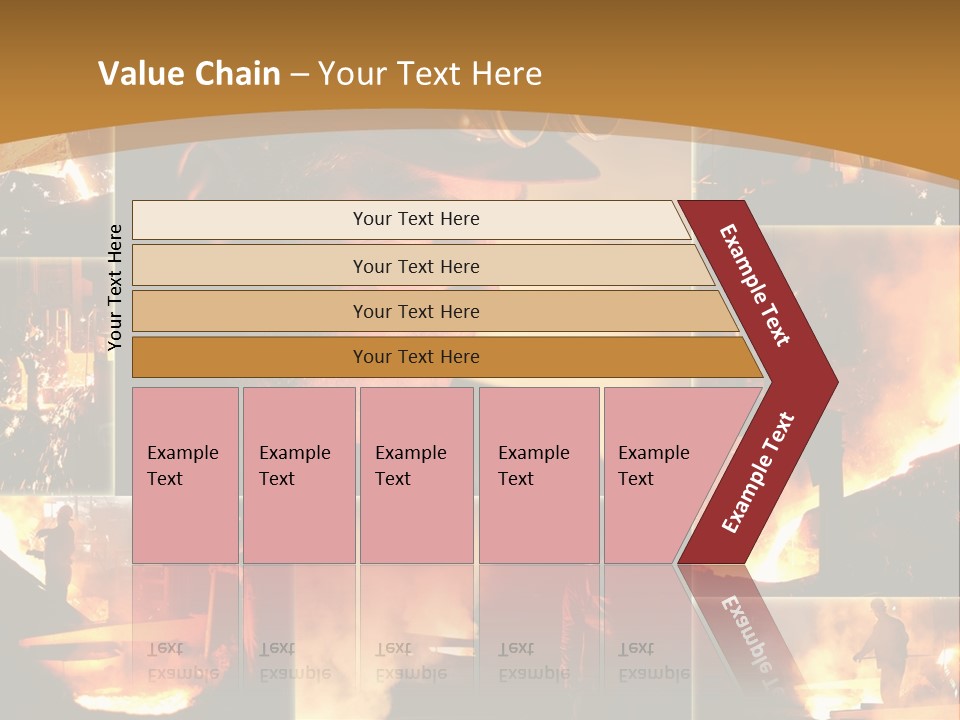 Work Place Orange Pour PowerPoint Template