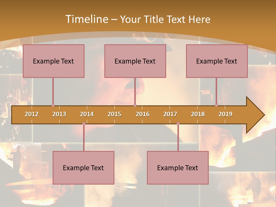 Work Place Orange Pour PowerPoint Template