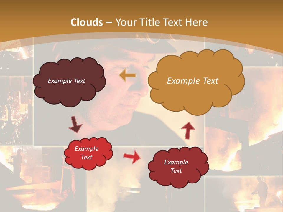 Work Place Orange Pour PowerPoint Template