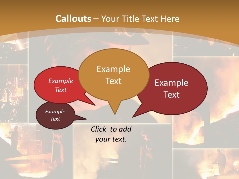 Work Place Orange Pour PowerPoint Template