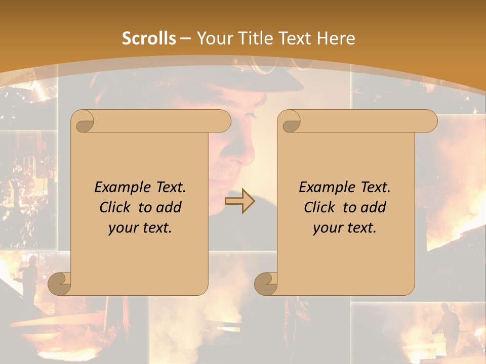 Work Place Orange Pour PowerPoint Template