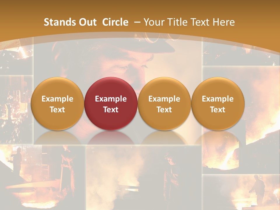 Work Place Orange Pour PowerPoint Template