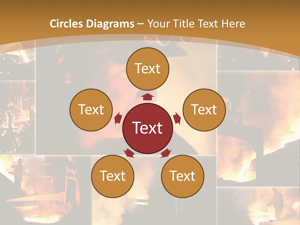 Work Place Orange Pour PowerPoint Template