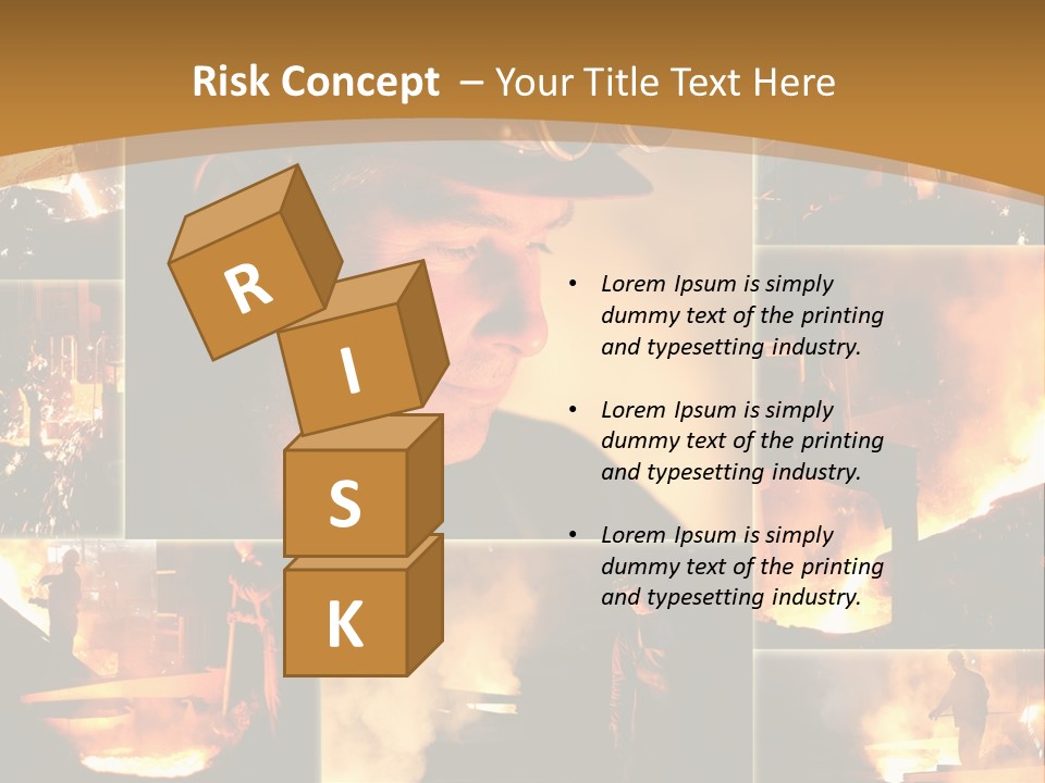 Work Place Orange Pour PowerPoint Template