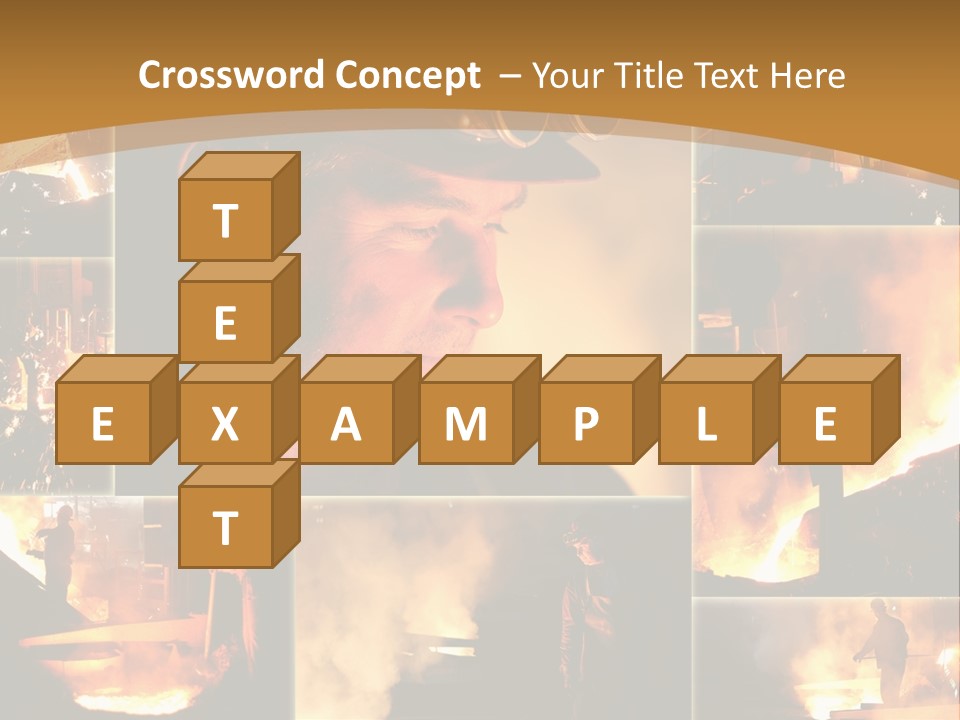 Work Place Orange Pour PowerPoint Template