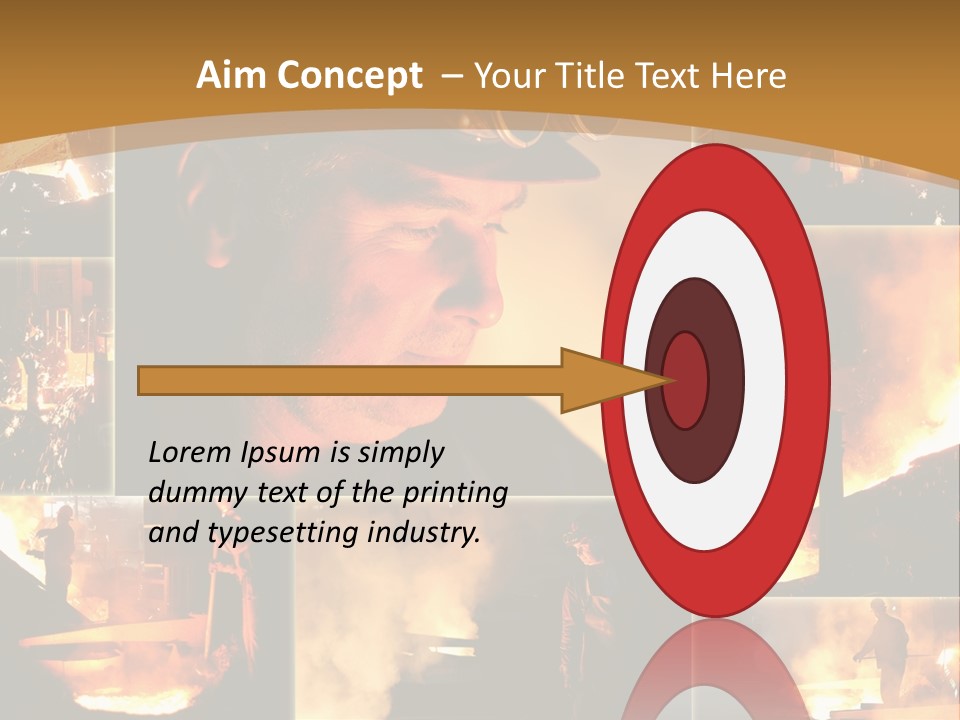 Work Place Orange Pour PowerPoint Template