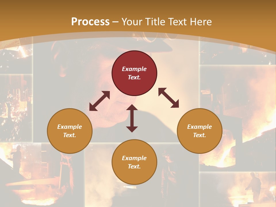 Work Place Orange Pour PowerPoint Template