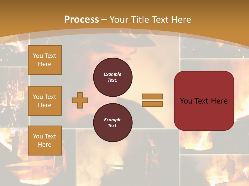 Work Place Orange Pour PowerPoint Template