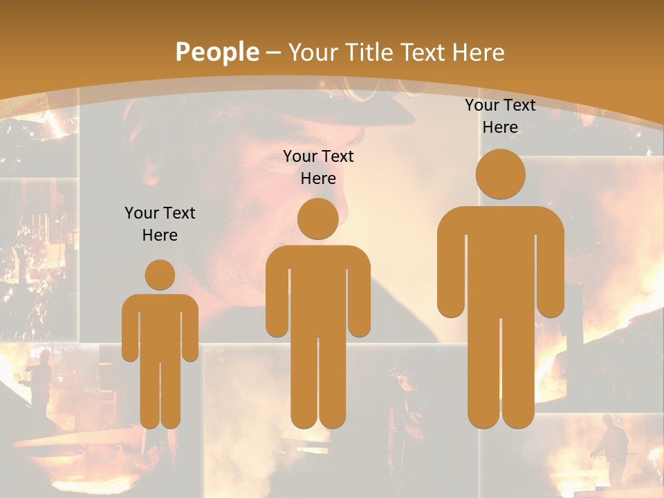 Work Place Orange Pour PowerPoint Template