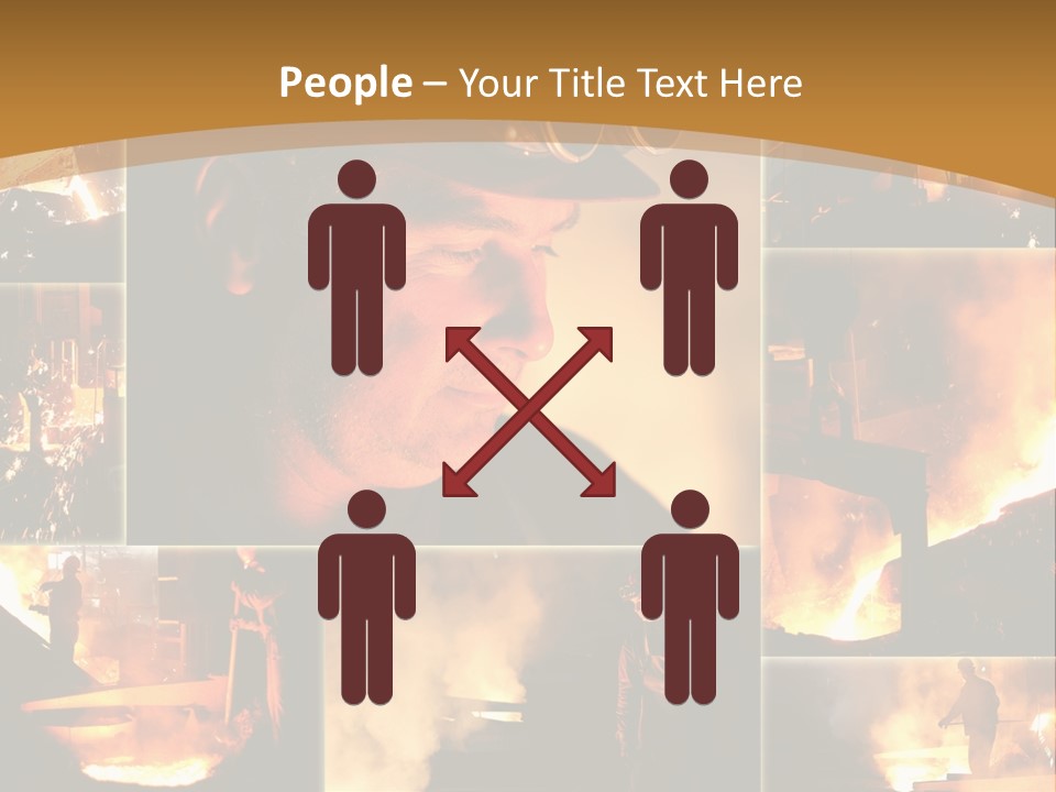 Work Place Orange Pour PowerPoint Template