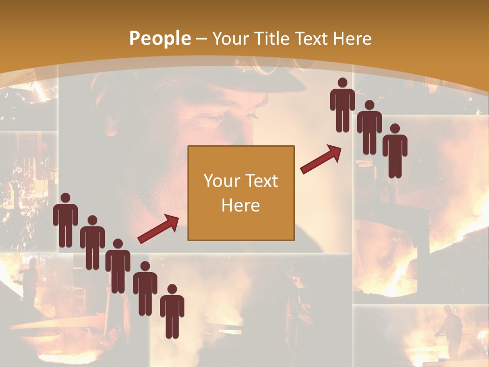 Work Place Orange Pour PowerPoint Template