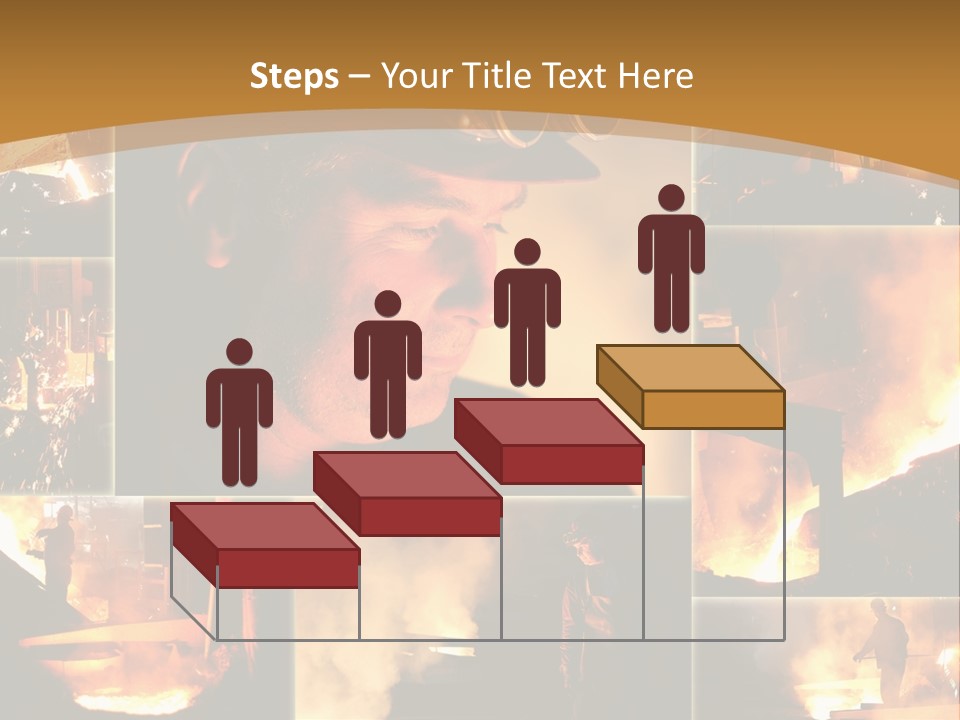 Work Place Orange Pour PowerPoint Template