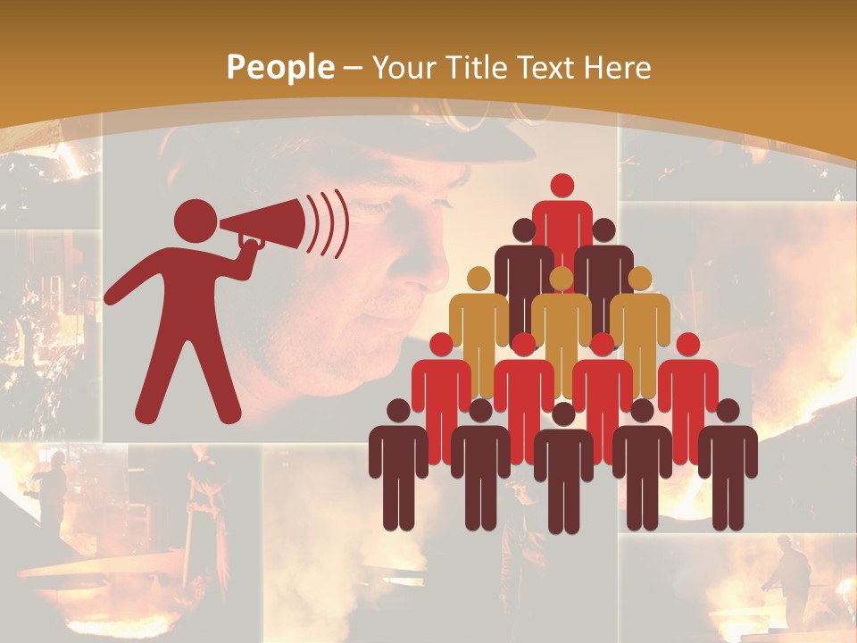 Work Place Orange Pour PowerPoint Template