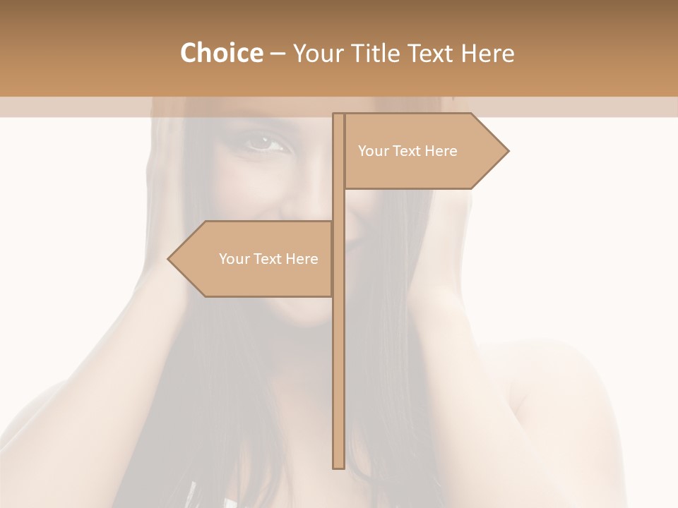 Beauty Looking At Camera Makeup PowerPoint Template