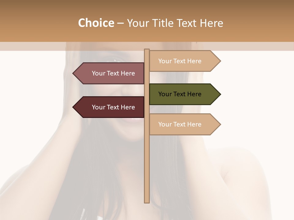 Beauty Looking At Camera Makeup PowerPoint Template