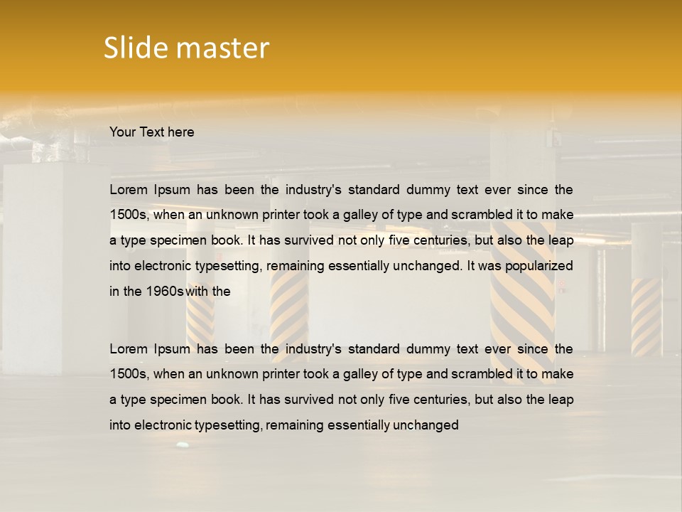 Transportation Black Parking Lot PowerPoint Template