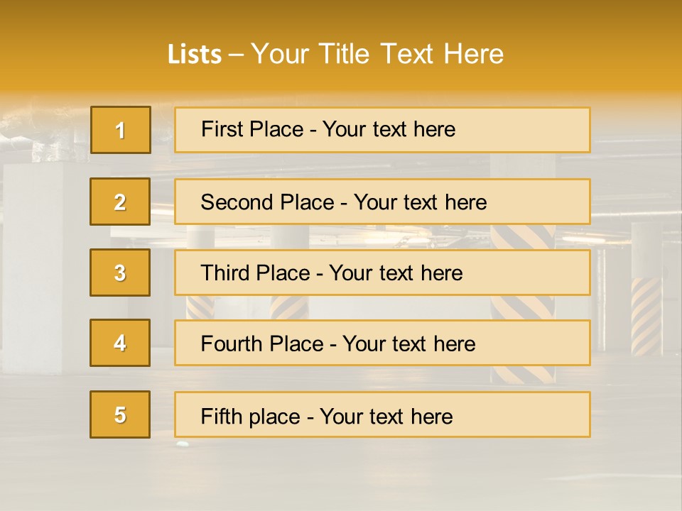 Transportation Black Parking Lot PowerPoint Template