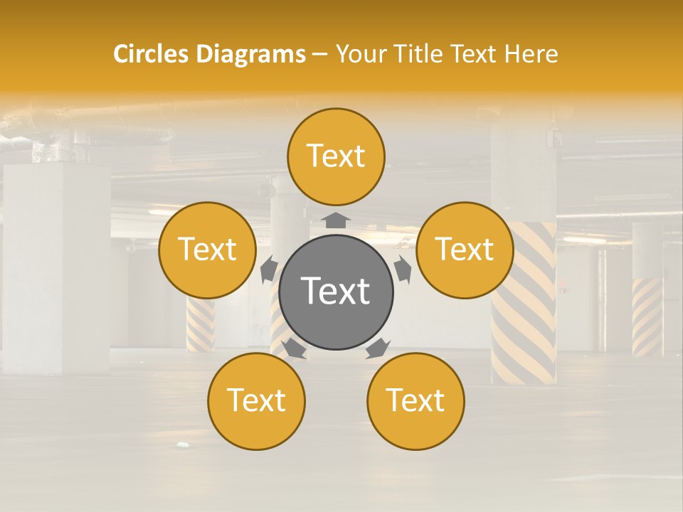 Transportation Black Parking Lot PowerPoint Template