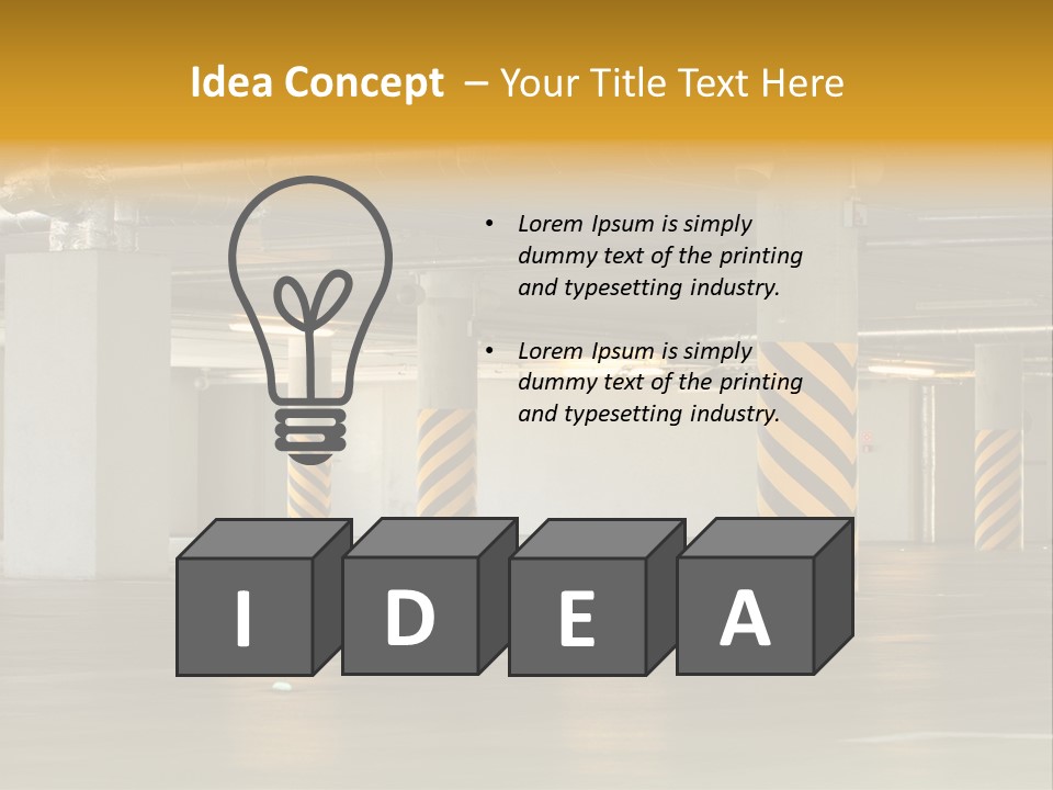 Transportation Black Parking Lot PowerPoint Template