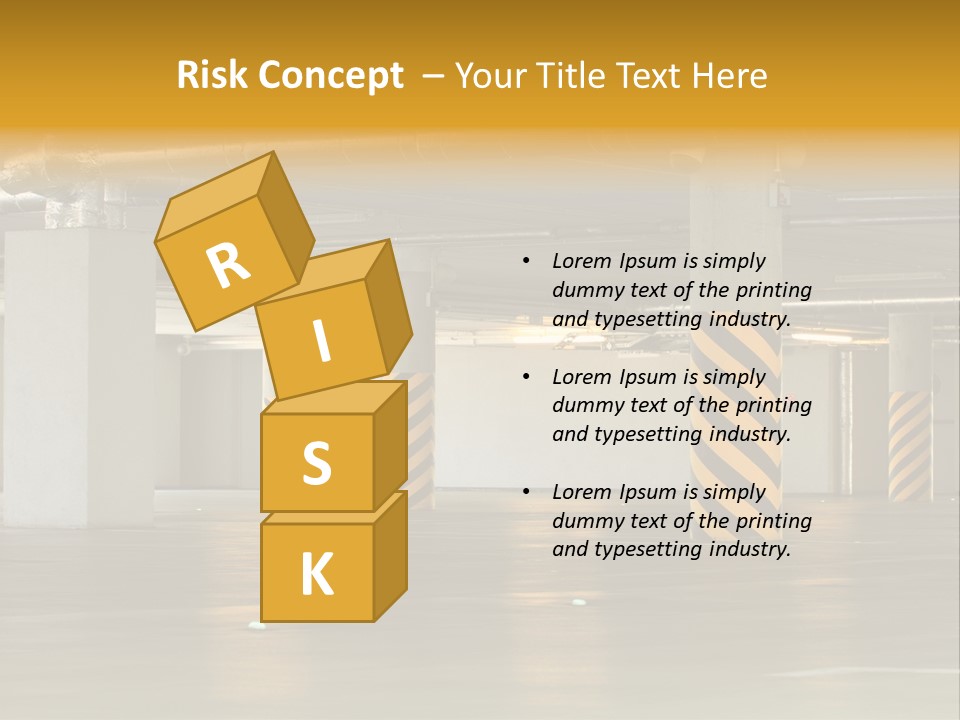 Transportation Black Parking Lot PowerPoint Template