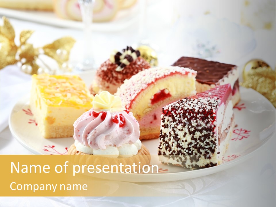 Decorated Dessert Custard PowerPoint Template