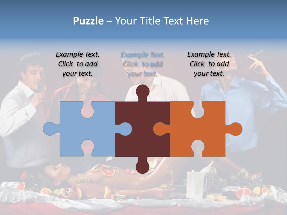 Woman Geisha Male PowerPoint Template