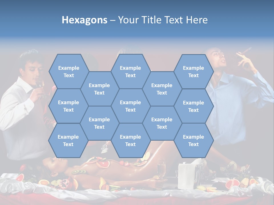 Woman Geisha Male PowerPoint Template