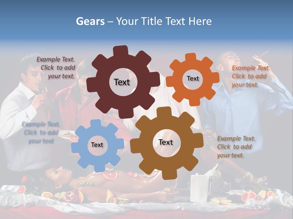 Woman Geisha Male PowerPoint Template