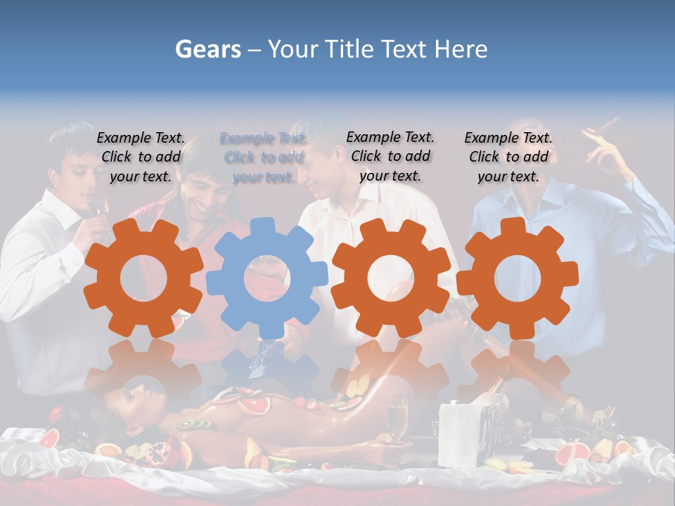 Woman Geisha Male PowerPoint Template