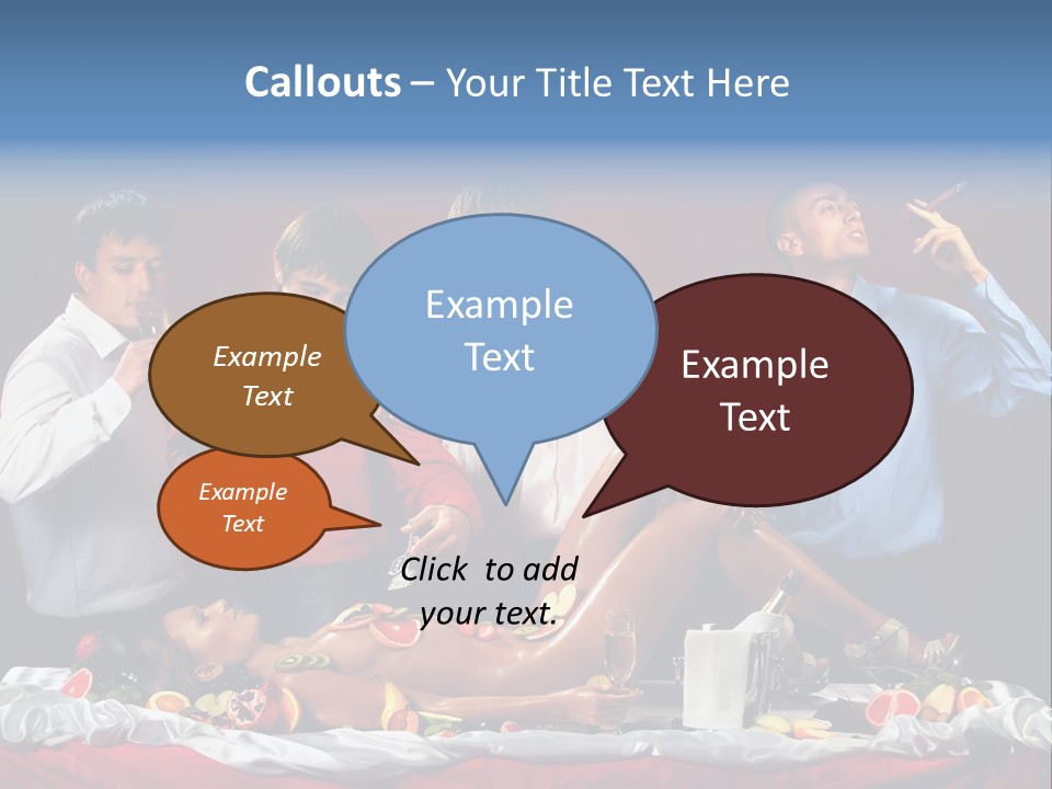 Woman Geisha Male PowerPoint Template