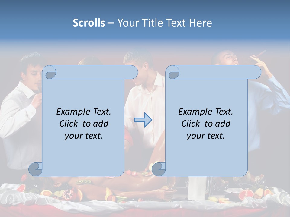 Woman Geisha Male PowerPoint Template