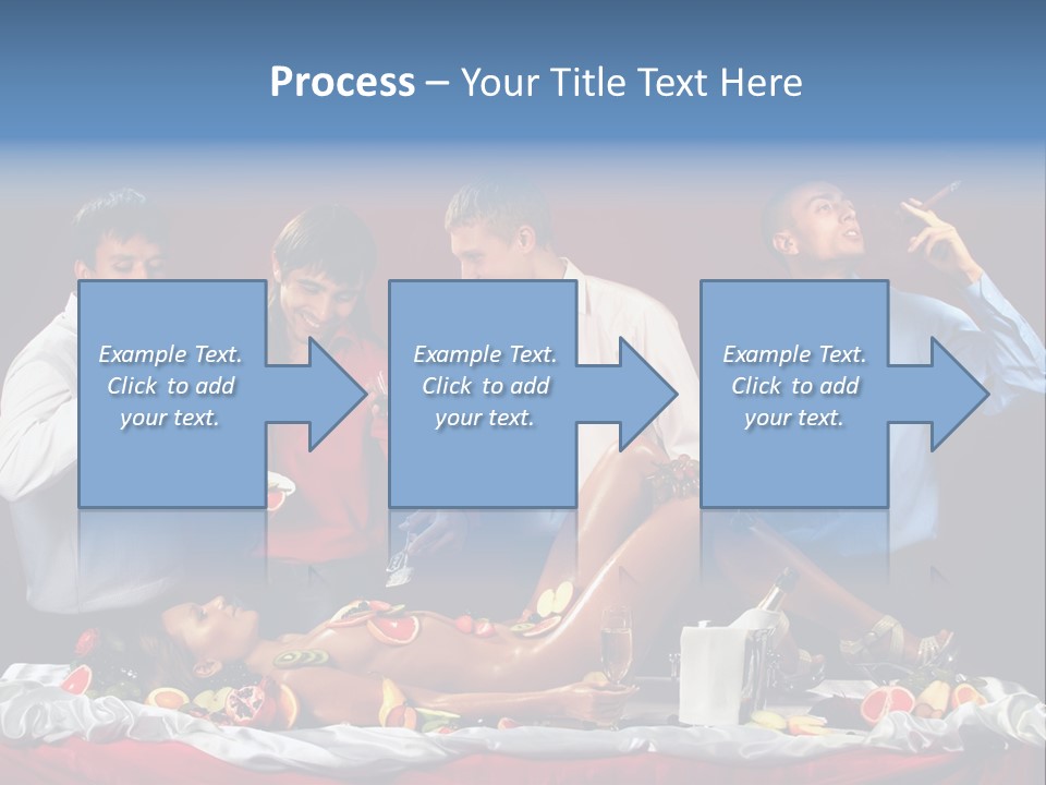 Woman Geisha Male PowerPoint Template