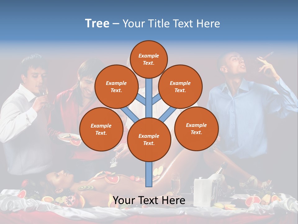 Woman Geisha Male PowerPoint Template