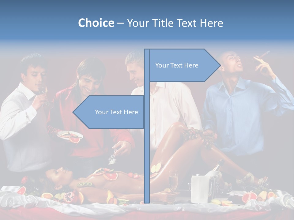 Woman Geisha Male PowerPoint Template