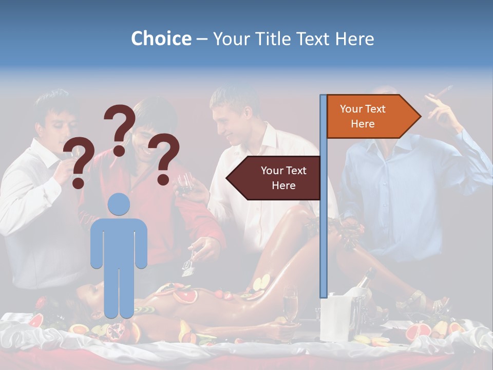 Woman Geisha Male PowerPoint Template