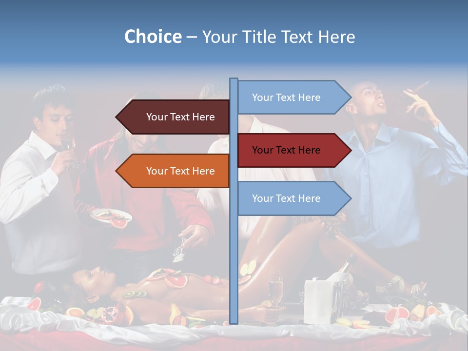 Woman Geisha Male PowerPoint Template