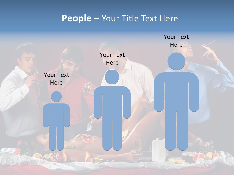 Woman Geisha Male PowerPoint Template