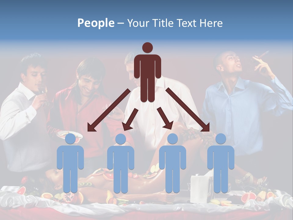 Woman Geisha Male PowerPoint Template