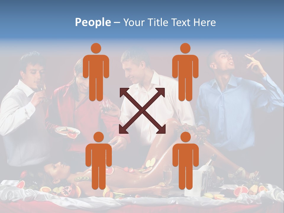 Woman Geisha Male PowerPoint Template