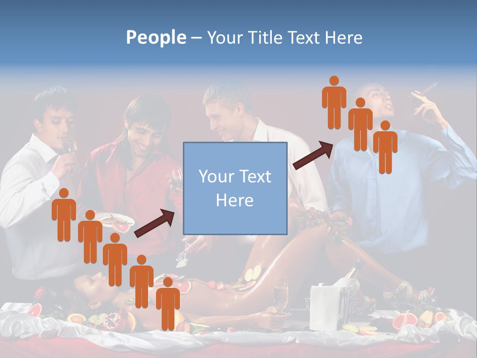 Woman Geisha Male PowerPoint Template