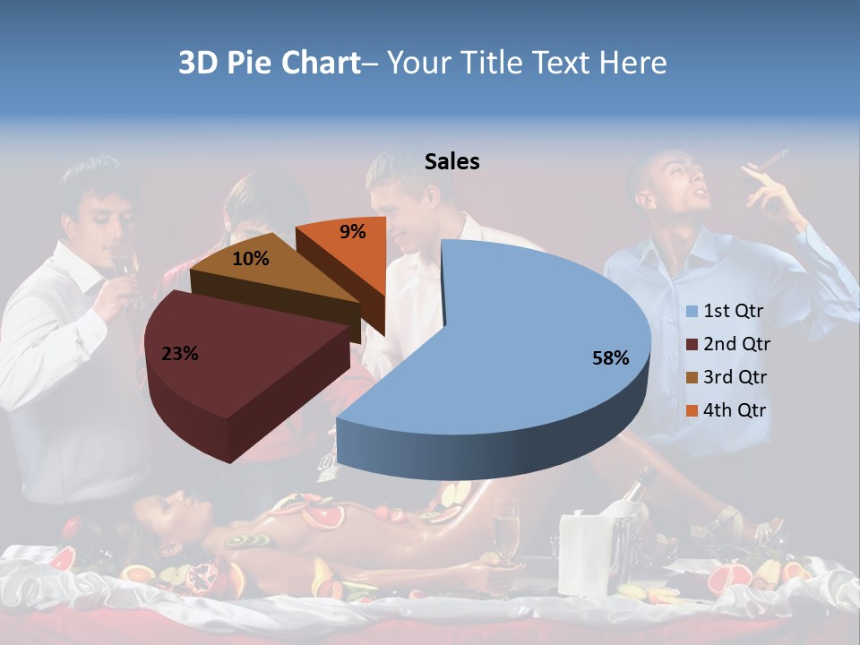 Woman Geisha Male PowerPoint Template