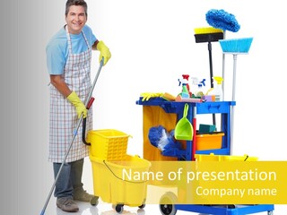 Casual Worker Cart PowerPoint Template