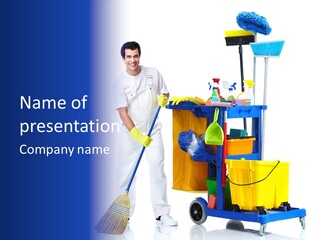 Apron Brush Housework PowerPoint Template