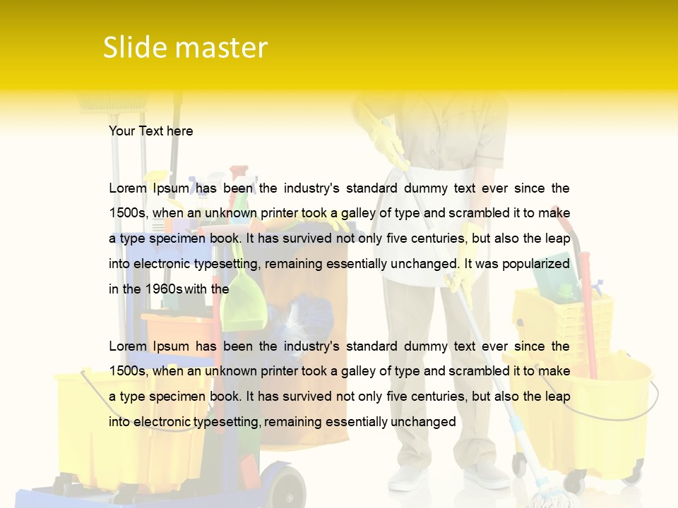 Miss Cheerful Apron PowerPoint Template