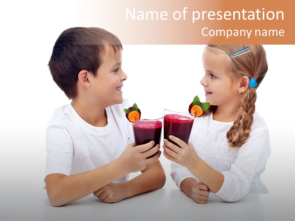 Caucasian People Carrot PowerPoint Template