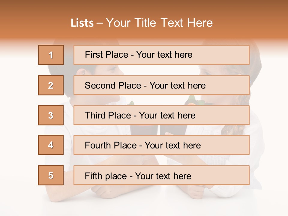 Caucasian People Carrot PowerPoint Template