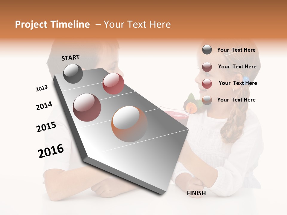 Caucasian People Carrot PowerPoint Template