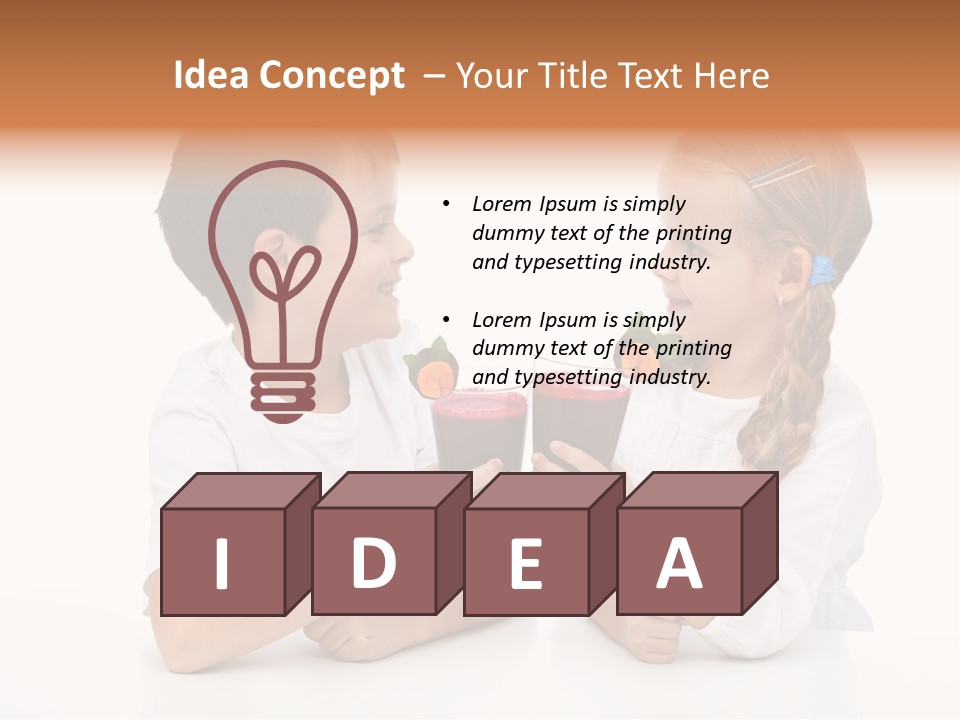 Caucasian People Carrot PowerPoint Template