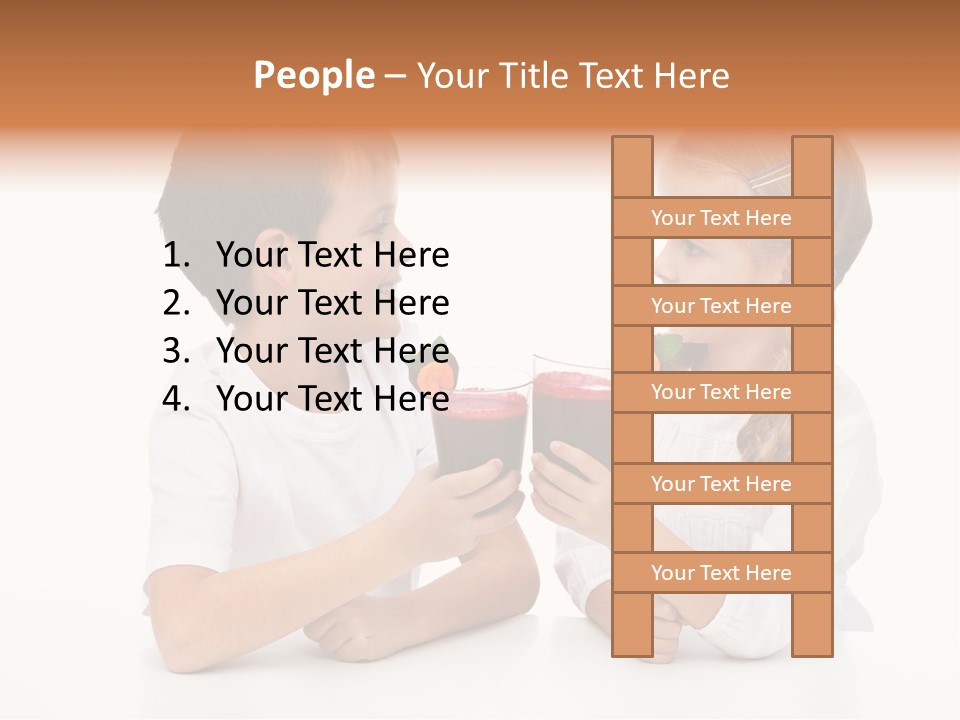 Caucasian People Carrot PowerPoint Template
